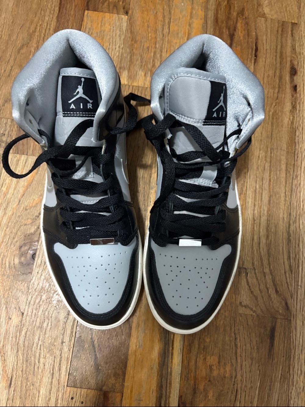 Nike Air Jordan High Top Sneakers in Gray, Black, and White